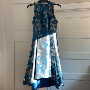 Formal Halter Jacquard High-Low Gown by Adrianna Papell.